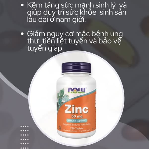 Viên bổ sung kẽm Now Foods Zinc Viên bổ sung kẽm Now Foods Zinc