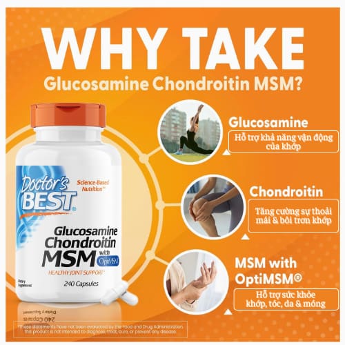 Hỗ Trợ Xương Khớp Doctor's Best Glucosamine Chondroitin MSM Hỗ Trợ Xương Khớp Doctor's Best Glucosamine Chondroitin MSM