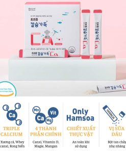 Hamsoa Triple Calcium Full 60 Gói_ Bổ Sung Canxi Phát Triển Chiều Cao Cho Trẻ