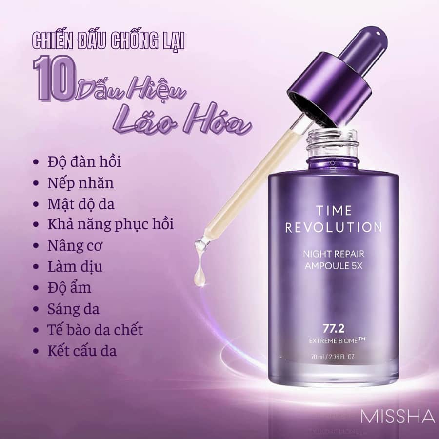 Tinh Chất Phục Hồi Da Ban Đêm Time Revolution Night Repair Ampoule 5X, 70ml Tinh Chất Phục Hồi Da Ban Đêm Time Revolution Night Repair Ampoule 5X, 70ml