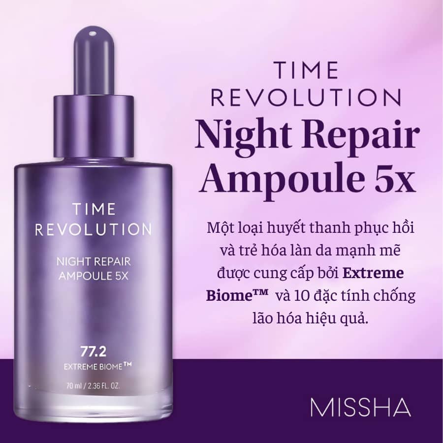 Tinh Chất Phục Hồi Da Ban Đêm Time Revolution Night Repair Ampoule 5X, 70ml Tinh Chất Phục Hồi Da Ban Đêm Time Revolution Night Repair Ampoule 5X, 70ml
