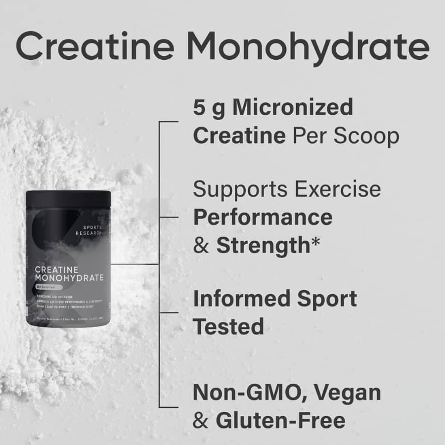Sports Research Creatine Monohydrate Powder 500g (3) Sports Research Creatine Monohydrate Powder 500g