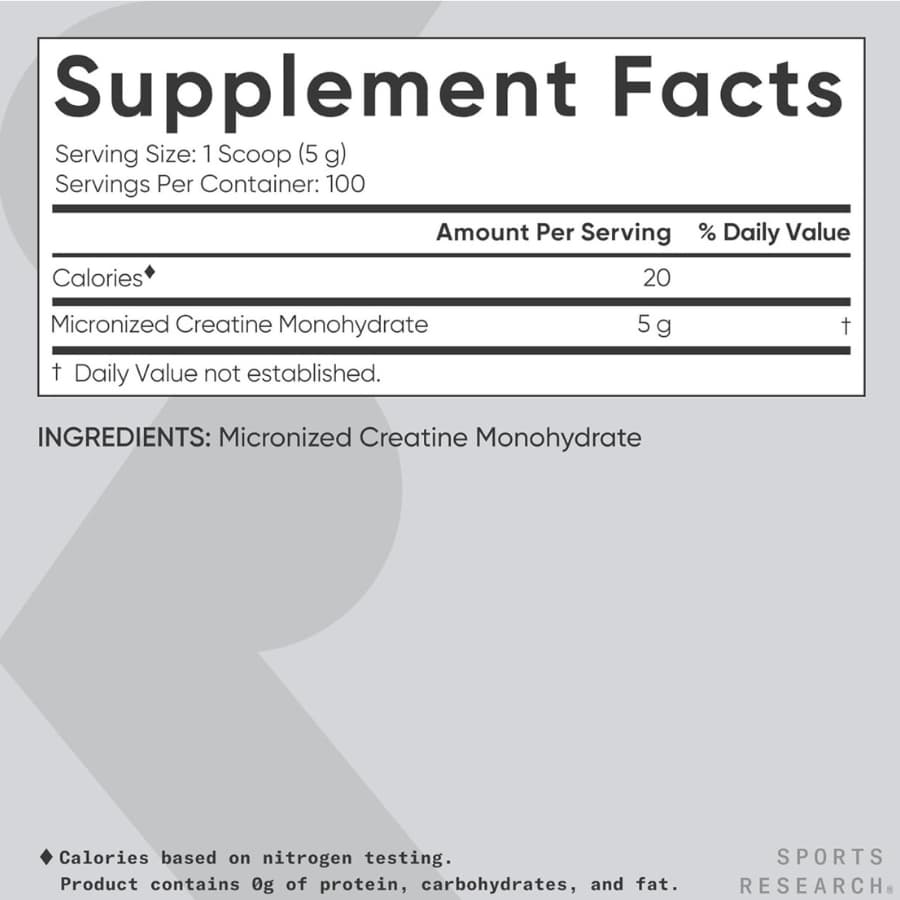 Sports Research Creatine Monohydrate Powder 500g (4) Sports Research Creatine Monohydrate Powder 500g