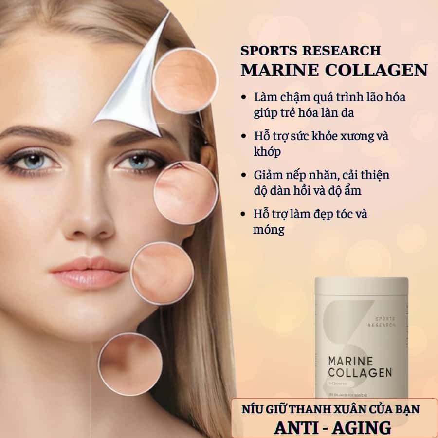 Sports Research Marine Collagen Peptides Powder 340g (6) Sports Research Marine Collagen Peptides Powder 340g