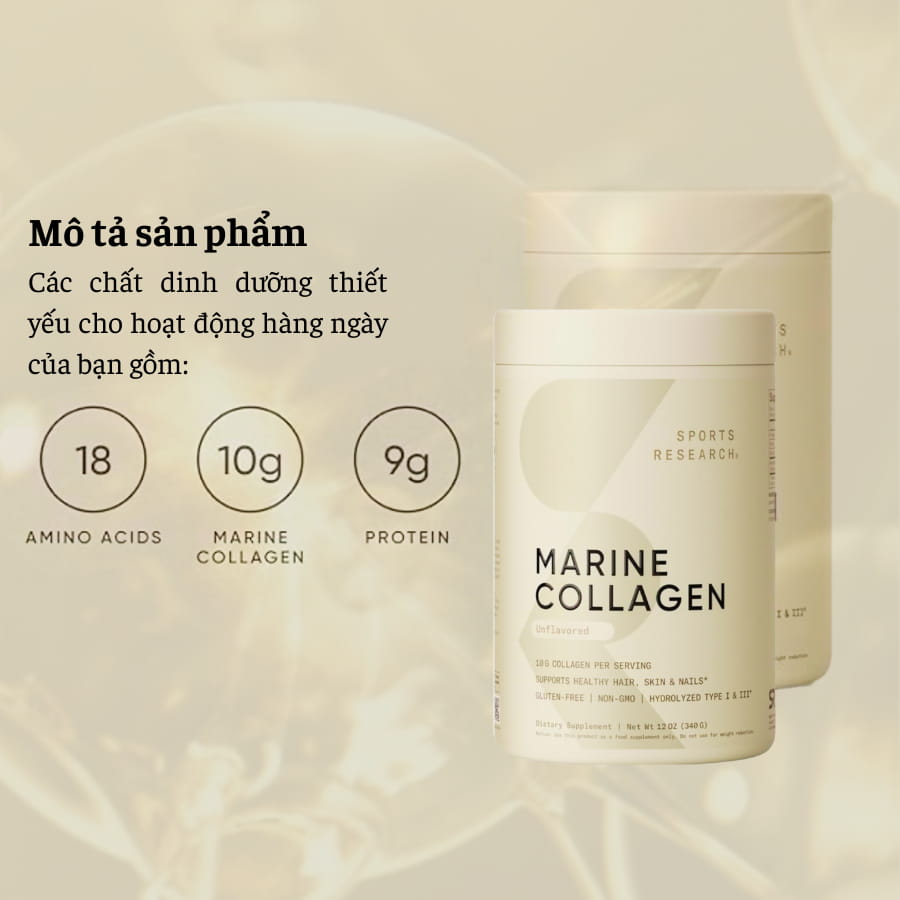 Sports Research Marine Collagen Peptides Powder 340g (7) Sports Research Marine Collagen Peptides Powder 340g