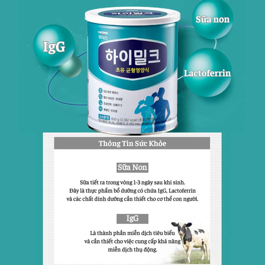 Sữa Non Dành Cho Người Lớn ILDONG FOOD'IS Himilk 600g