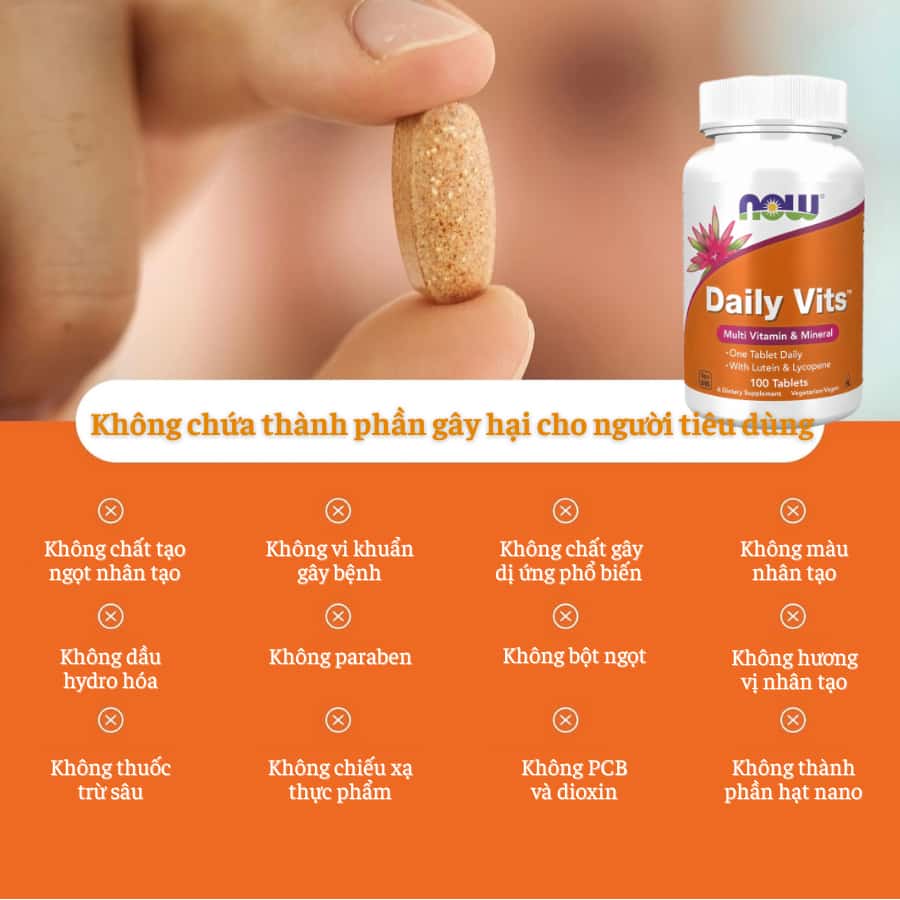 Vitamin tổng hợp Now Foods Daily Vits, 100 viên