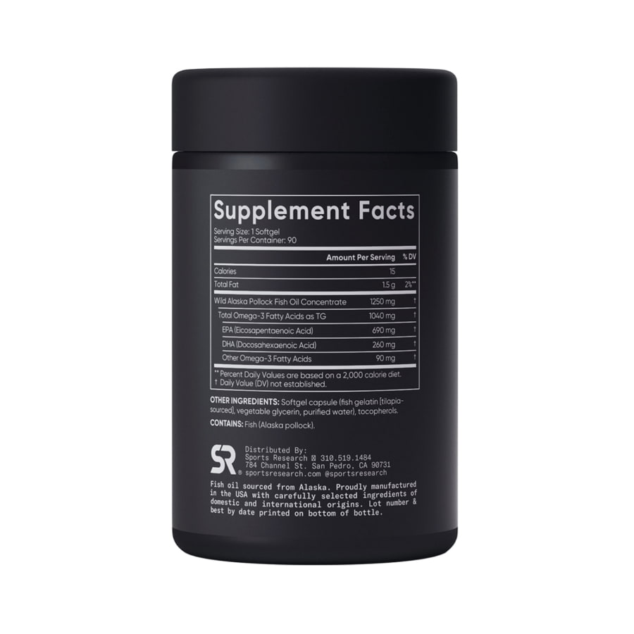 Dầu Cá Sports Research Omega-3 Fish Oil 1250mg, 90 Viên Dầu Cá Sports Research Omega-3 Fish Oil 1250mg, 90 Viên