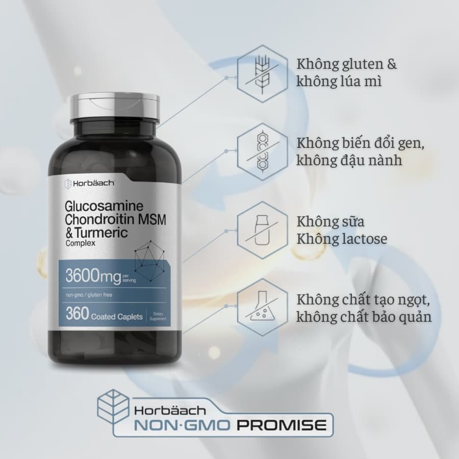 Hỗ Trợ Xương Khớp Horbaach Glucosamine Chondroitin MSM 360 Viên