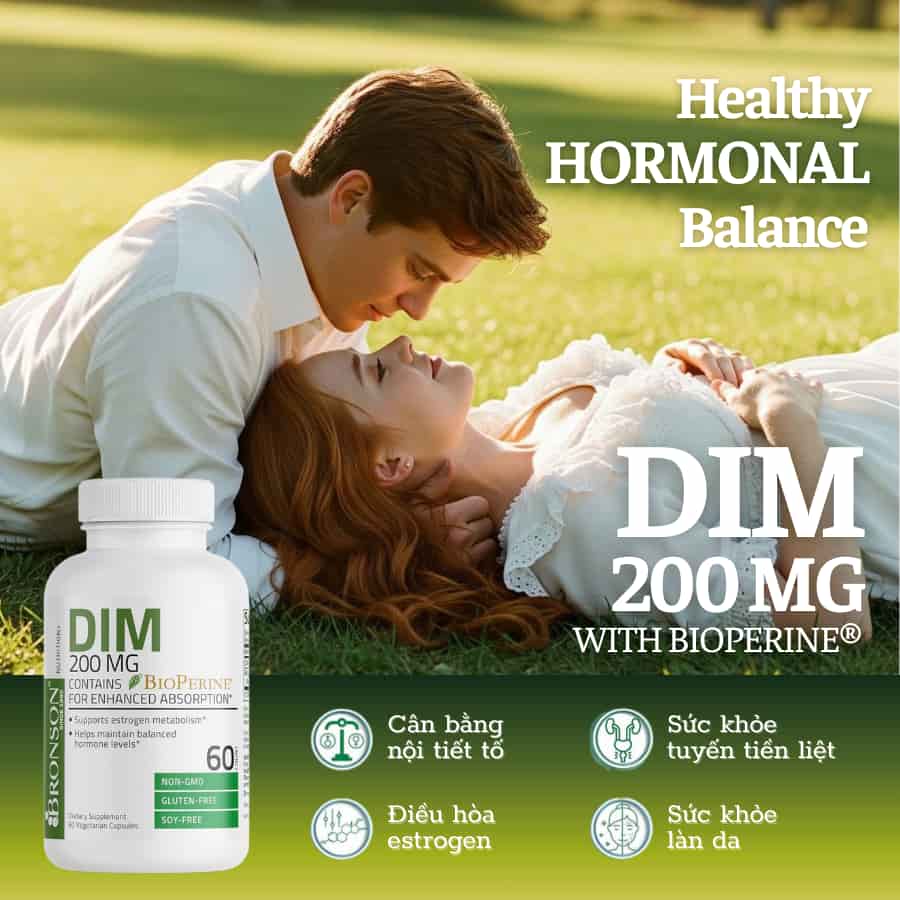 Cân Bằng Nội Tiết Tố Bronson DIM 200mg, 60 Viên