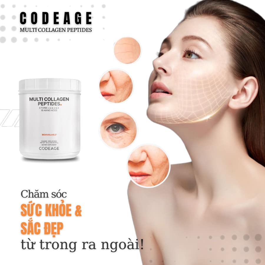 Collagen Chống Lão Hóa Codeage Multi Collagen Peptides Powder 567g