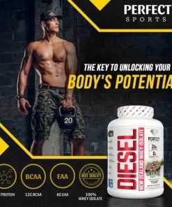 Perfect Sports Diesel 100% New Zealand Whey Protein Isolate 5 LB (2,27kg), 75 Servings