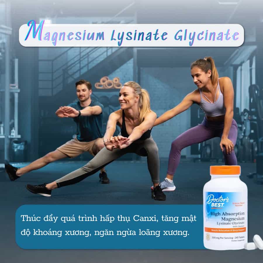 Doctor's Best High Absorption Magnesium Glycinate Lysinate 240 Viên