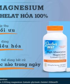 Doctor's Best High Absorption Magnesium Glycinate Lysinate 240 Viên