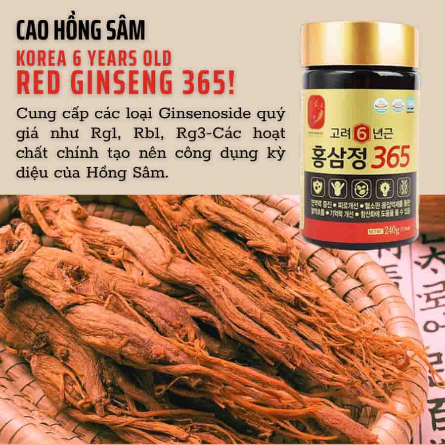 Cao Hồng Sâm 365 Hàn Quốc _ 4 lọ x 240g