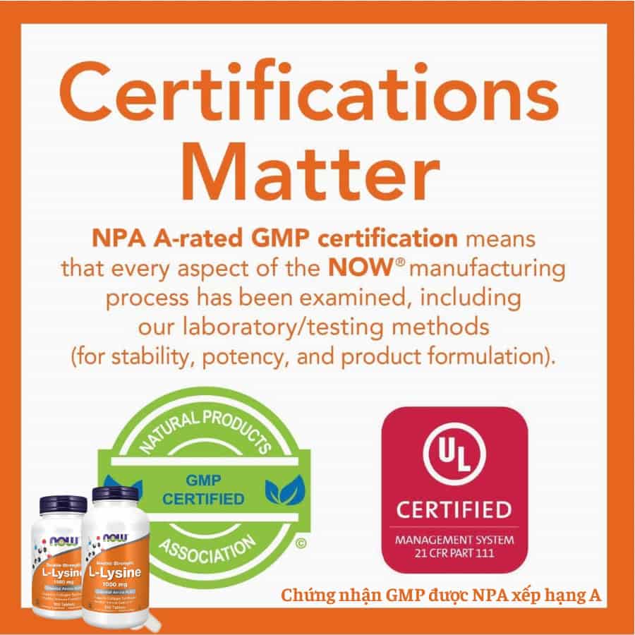 Now L-Lysine 1000mg, 100 Viên