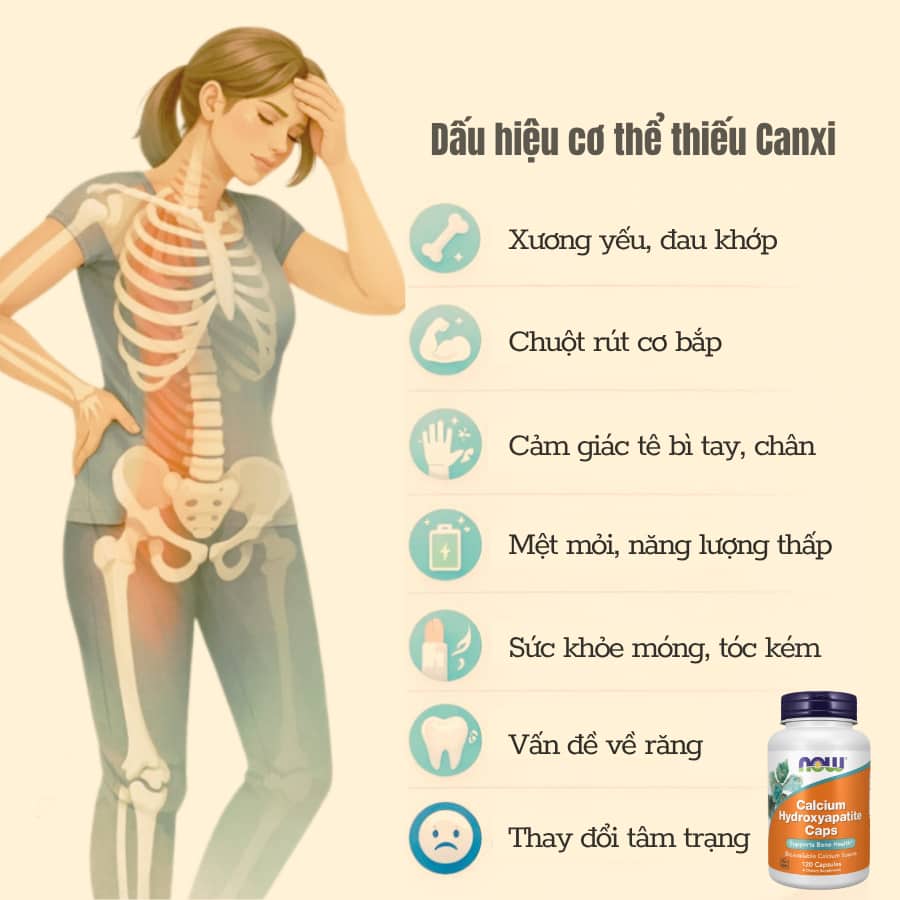 Viên Uống Bổ Sung Canxi Now Calcium Hydroxyapatite Caps - Hỗ trợ sức khỏe xương