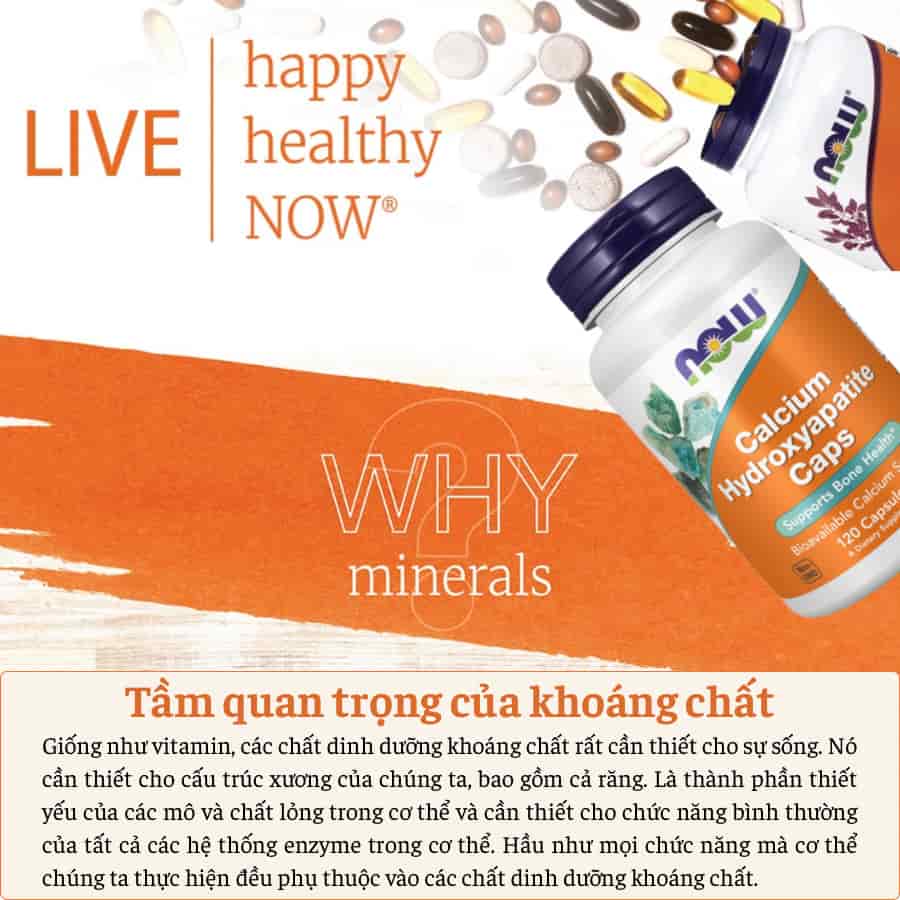 Viên Uống Bổ Sung Canxi Now Calcium Hydroxyapatite Caps - Hỗ trợ sức khỏe xương