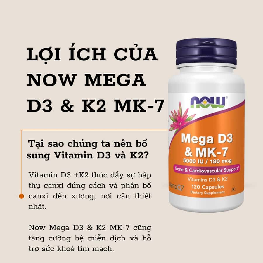 Vitamin D3K2 MK-7 (5) Vitamin D3K2 MK-7 giúp xương chắc khỏe
