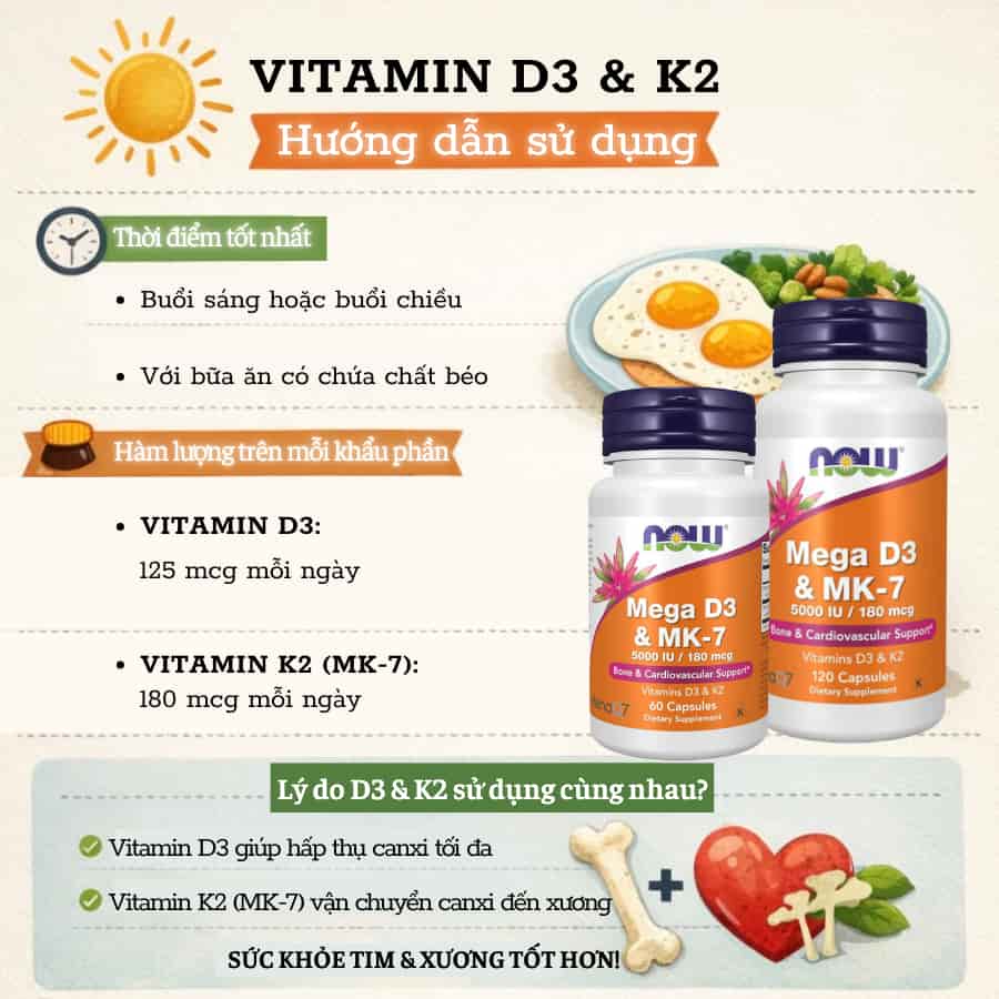 Vitamin D3K2 MK-7 giúp xương chắc khỏe